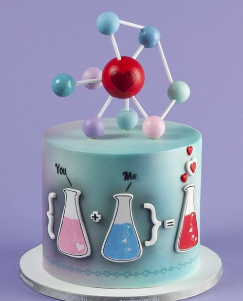 Scientist Cake, Chemistry Cake, Science Cake, Teacher Cakes, Science Birthday, School Cake, S Cake, Mad Science, Valentine Cake