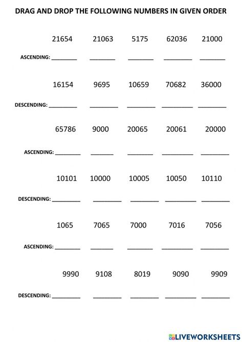 Ascending And Descending Order Worksheet, Descending Order Worksheet, Ascending And Descending Order, Adding Worksheets, Grade 5 Math Worksheets, Ordering Decimals, Ascending Order, Worksheets For Class 1, Maths Paper