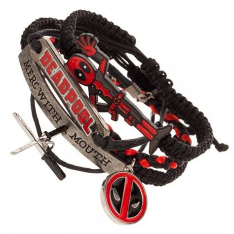 Deadpool Arm Party Bracelet Set Deadpool Jewelry, Deadpool Bracelet, Deadpool Clothes, Deadpool Merch, Deadpool Symbol, Arm Party Bracelets, Marvel Jewelry, Marvel Comics Deadpool, Spiderman Gifts