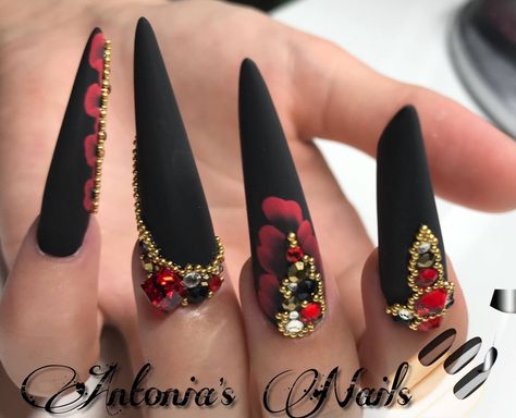 Romani Nails, Floral Nails Tutorial, Detailed Nails, Lace Nail Art, Nails Tutorial, Black Acrylic Nails, Lace Nails, Spring Nail, Acrylic Nails Coffin