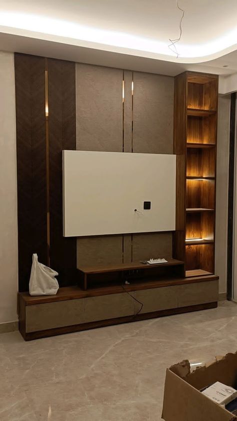 Lcd Wall, Lcd Panel Design, Kitchen Ceiling Design, Modern Tv Unit Designs, Tv Unit Design Modern, House Main Door Design, Tv Unit Furniture Design, Modern Tv Wall Units, Stylish Bedroom Design