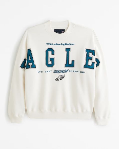 Men's Philadelphia Eagles Graphic Crew Sweatshirt | Men's Tops | Abercrombie.com Eagles Sweatshirt Philadelphia, Nfc East Champions, Eagles Sweatshirt, Vintage Philadelphia, Frat Guys, Classic Sweatshirt, Low Low, Man Up, Sports Sweatshirts