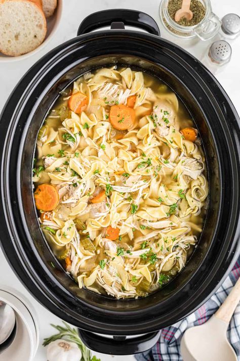 Crockpot Chicken Noodle Soup Recipes, Crockpot Chicken Noodle Soup, Slow Cooker Chicken Noodle, Slow Cooker Chicken Noodle Soup, Chicken Soup Crockpot, Crockpot Chicken And Noodles, Chicken Noodle Soup Crock Pot, Chicken Noodle Soup Easy, Easy Slow Cooker Chicken