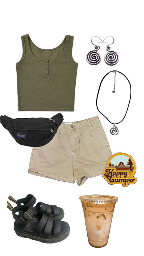 granola aesthetic camping outfit idea Granola Girl Aesthetic Outfits, Summer Camp Outfits, Granola Girl Outfits, Camping Outfit, Aesthetic Camping, Granola Aesthetic, 70s Outfits, Fits Clothes, Camping Outfits