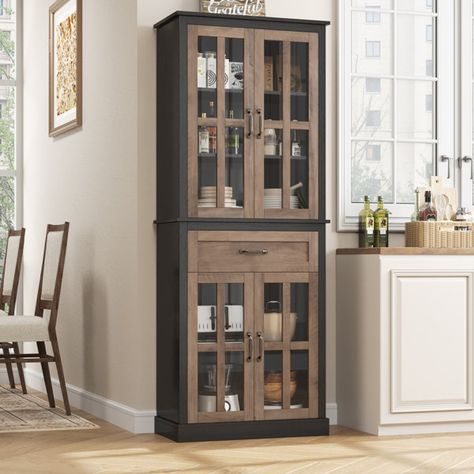 Kitchen Pantry Cabinets | Wayfair Pantry With Glass Doors, Food Pantry Organizing, Pantry Cabinets, Pot Racks, Organization Kitchen, Outdoor Kitchen Grill, Kitchen Pantry Cabinets, Kitchen Sale, Pantry Cabinet