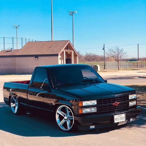 454 Ss Truck, Chevy Silverado Single Cab, S10 Truck, Obs Truck, Single Cab Trucks, Slammed Trucks, Chevy Stepside, Chevy Trucks Silverado, Silverado Truck