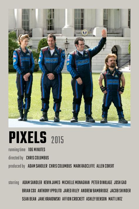 Pixels Movie Poster Pixels Adam Sandler, Pixels Movie Poster, Adam Sandler Movie Posters, Subservience Movie, Adam Sanders, Pixels Movie, Adam Sandler Movies, Chris Columbus, Kevin James