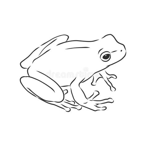 Frog Tattoo Stencil, Frog Line Art, Frog Doodle Tattoo, Frog Tattoo Outline, Frog Line Drawing, Frog Drawing Sketches, Outline Frog Tattoo, Simplistic Frog Tattoo, Frog Tattoo Design