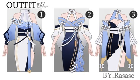 Auction Outfit Ideas, Inazuma Outfit Ideas, Honkai Outfit Ideas, Genshin Sumeru Outfit Ideas, Anime Clothes Outfits, Anime Witch Outfit, Liyue Oc Outfit, Liyue Outfit Design, Outfits Adoptable