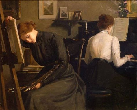 The Painter and Pianist. Lionello Balestrieri (1872-1958) Albert Bierstadt, Rennaissance Art, Old Paintings, Ethereal Art, Classical Art, Old Art, Art Plastique, Vincent Van Gogh, Music Lovers