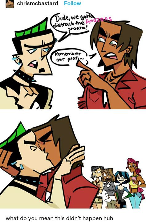 Joe X Brick Total Drama, Fanart Total Drama, Total Drama Island Ships Fanart, Total Drama Island Alejandro Fanart, Duncan X Alejandro Fanart, Total Drama Dj Fanart, Total Drama Comic, Duncan And Alejandro, Total Drama Ship Fanart