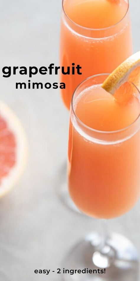 Make the BEST mimosa for your next brunch, special occasions, or just when you want to unwind. Only 2 ingredients, this drink is refreshing and delicious. | realandvibrant.com #realandvibrant #mimosa #grapefruitmimosa Grapefruit Mimosa, Prosecco Cocktail Recipes, Drinks Nonalcoholic, Fruity Alcohol Drinks, Breakfast Cocktails, Green Smoothie Cleanse, Healthy Party Food, Mimosa Recipe, Green Detox Smoothie