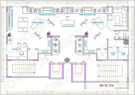 Entry #7 by roxanahosu for To design 2d interior space & furniture layout by Autocad for ladies fashion atelier | Freelancer Boutique Floor Plan Store Layout, Boutique Design Store Layout, Boutique Floor Plan, Fashion Designer Room, Boutique Layout, Designer Room, Room Video, Store Plan, Fashion Atelier