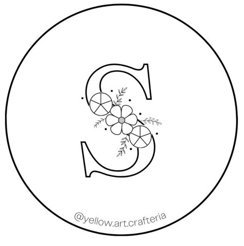 Embroidery Hoop Template, S Embroidery Letter, Tambour Stitch, Hand Embroidery Patterns Free Templates, Embroidery Flowers Pattern Templates, Tambour Hook, Hand Embroidery Letters, Traditional Tattoo Designs, Armband Tattoos