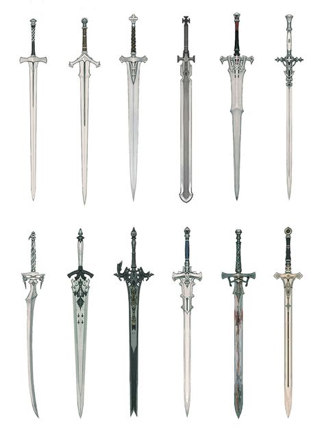 Clive's Swords Concept Art - Final Fantasy XVI Art Gallery Swords Design Ideas, Swords Design, Fantasy Armor Concept Art, Fantasy Swords, Fantasy Swords Concept Art, Greatsword Concept Art, Fantasy Greatsword Design, Fantasy Claymore Swords, Gunsword Concept