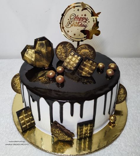 2kg Cake Design, Chocolate Cake Decoration Elegant, Elegant Chocolate Cake Design, Truffle Cake Decoration, Chocolate Truffle Cake Designs, Chocolate Cake Design Ideas Simple, Simple Chocolate Cake Decoration, Barbie Doll Birthday Cake, Modern Birthday Cakes