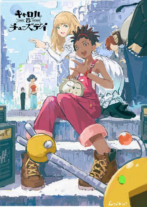 Carole And Tuesday, Carole Tuesday, Black Anime Characters, Arte Sketchbook, Anime Wall Art, Manga Covers, Oui Oui, An Anime, Anime Shows