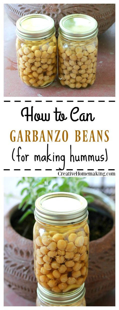 Canning For Beginners, Garbonzo Beans, Canning Beans, Cooking Garbanzo Beans, Garden For Beginners, Pressure Canning Recipes, Home Canning Recipes, Canning Tips, Make Hummus