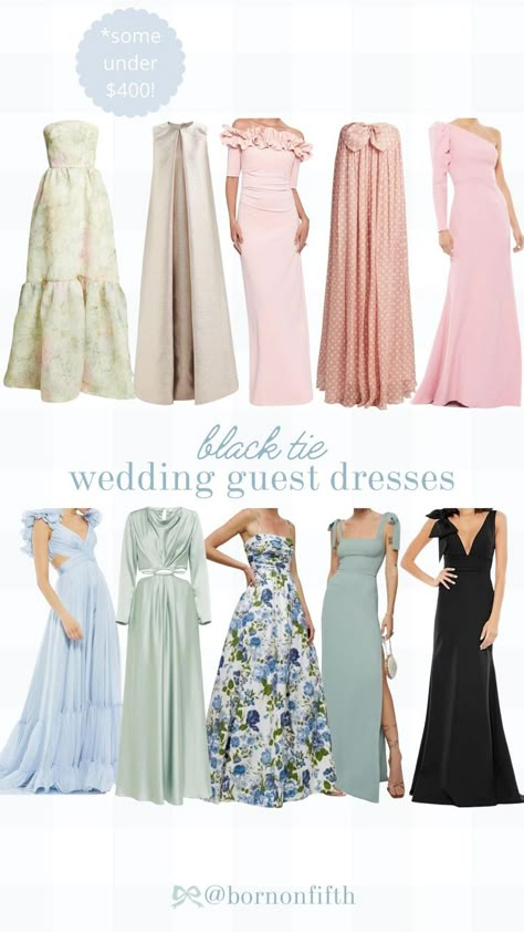 Wedding guest this spring or summer? Shop floral wedding guest dresses, chic accessories, and elegant wedding shoes in our wedding guest boutique — perfect for the grandmillennial gal with black tie weddings on the calendar all season long! French Wedding Dress Guest, Formal Floral Dress Long, Black Tie Garden Wedding Attire, Black Tie Wedding Summer, Formal Wedding Guest Dress Spring 2024, Early Spring Wedding Guest Dress, Black Tie Summer Wedding Guest Dress, Black Tie Garden Wedding Guest Dress, Black Tie Optional Wedding Guest Attire