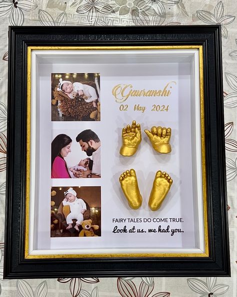 Our fancy 3d hand casting frames are not just decorative pieces; they are timeless reminders of the love and connection shared among your family. Our frames are designed for easy installation, allowing you to effortlessly display your custom 3D baby, family, couple, ashriwad cast. Choose from a wide range of designs and colours to match your home’s décor and personal taste that will be admired by everyone who visits your home. Contact us today to start creating your personalized 3D hand-ca... Casting Frame Ideas, Newborn Photo Frame Ideas, Baby Casting Ideas, Hand Casting Ideas Family Of 3, Baby Hand Casting, Baby Hand Casting Frames, New Born Baby Frame Gift, Memory Diy, Hand Casting