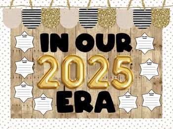 In Our 2025 Era New Years Winter Bulletin Board Kit and Writing Prompt New Year Bulletin Boards For Work, New Years Bulletin Board Ideas, New Year Bulletin Boards, New Years Bulletin Board, Back From Winter Break, Winter Bulletin Board, January Bulletin Boards, Winter Bulletin, Winter Bulletin Boards