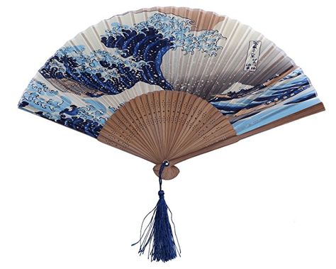 Folding Fans, Prom Gift, Fan Decoration, Retro Fan, Japanese Fan, Japanese Waves, The Great Wave, Japanese Decor, Great Wave Off Kanagawa