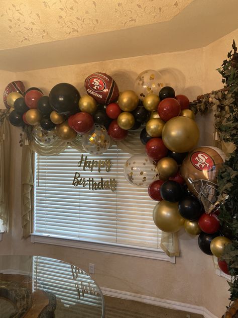 49ners Birthday Ideas, 49er Theme Party, Niners Birthday Party, 49ers Balloon Garland, Niners Party Decorations, 49ers Birthday Party Ideas For Men, 49er Party Decorations, 49ers Birthday Party Decorations, 49er Party Ideas