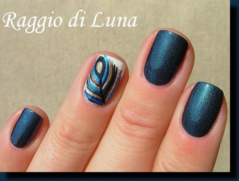 Peacock Gel Nails, Peacock Acrylic Nails, Peacock Blue Nail Designs, Feather Nail Designs Ideas, Morpankh Nail Art, Peacock Inspired Nails, Peacock Nails Color, Peacock Nails Design, Peacock Manicure