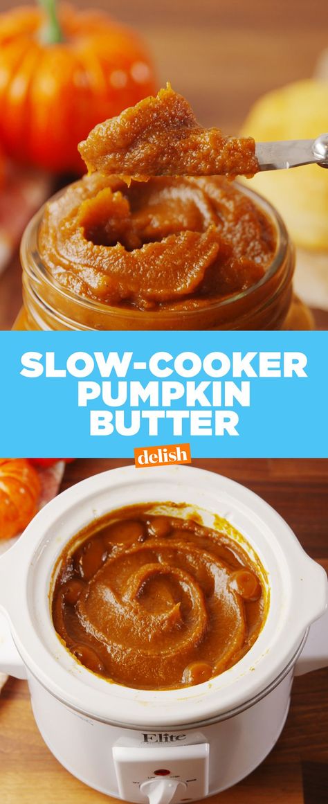 Slow-Cooker Pumpkin Butter Is A Game-ChangerDelish Slow Cooker Pumpkin Butter, Pumpkin Butter Recipe, Slow Cooker Pumpkin, Pumpkin Butter, Best Slow Cooker, Crock Pot Slow Cooker, Super Easy Recipes, Pumpkin Dessert, Butter Recipe