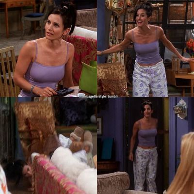 Cute Pijamas, Monica Friends, Tv Characters Outfits, Monica Gellar, Rachel Green Style, Rachel Green Outfits, Monica And Chandler, Monica Geller, 90s Fashion Outfits