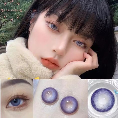 Cool Eye Contacts, Anime Contact Lenses, Cool Contacts, Eyes Contact, Natural Contact Lenses, Eye Lens Colour, Purple Contacts, Cosmetic Contact Lenses, Eye Contacts