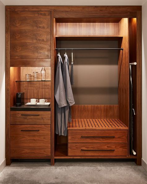 Hotel Room Cupboard Design, Hotel Closet Wardrobes, Hotel Closet Ideas, Hotel Cupboard Design, Hotel Room Storage Ideas, Hotel Room Wardrobe And Luggage Rack, Hotel Storage Ideas, Hotel Room Wardrobe Design, Hotel Closet Design