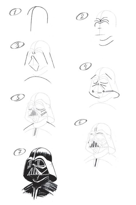 With this post, we are opening a new category of drawing characters. We will start this category by drawing the most famous sci-fi character: Darth Vader. Darth Vader Helmet Drawing, Star Wars Characters Drawings, Darth Vader Drawing, Star Wars Art Drawings, Darth Vader Art, Darth Vader Helmet, Drawing Details, Drawing Stars, Contour Lines