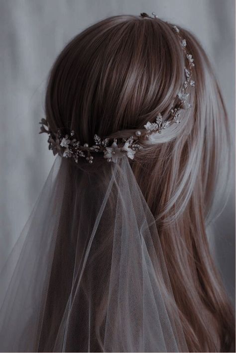 Wedding Hairstyles No Veil, Vails Wedding Long Simple, Bride Hairstyles With Veil, Toby Cavanaugh, Wedding Tiara Veil, Ezra Fitz, Hairstyles With Veil, Winter Wedding Hair, Bridal Hair Veil