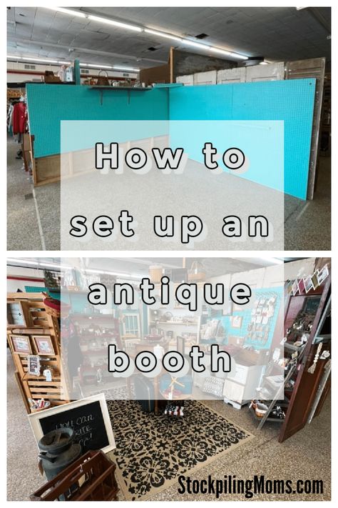 Antique Show Display Booth Ideas, How To Set Up A Vendor Booth, Thrift Store Set Up, How To Setup A Vendor Booth, Booth Staging Ideas, Booth Vendor Ideas, Antique Booth Design Ideas, Setting Up Antique Booth Display Ideas, Antique Vendor Booth Display Ideas