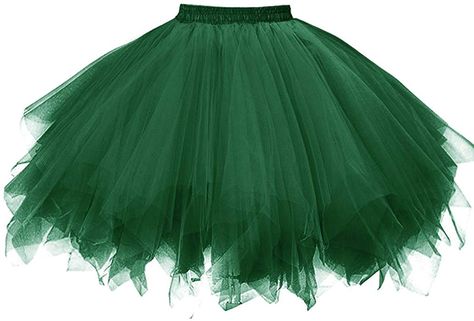 Dresstore Women's Short Vintage Petticoat Skirt Ballet Bubble Tutu Multi-colored Black Green L/XL at Amazon Women’s Clothing store: Tutu Skirt Women, Tulle Petticoat, Petticoat Skirt, Green Tutu, Vintage Ballet, Layered Tulle Skirt, Bubble Skirt, Dance Skirt, Short Prom Dress