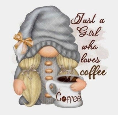 Coffee Image, Gnome Wallpaper, Coffee Gnome, Coffee Decal, Gnome Images, Gnome Paint, Gnome Pictures, Girl Gnome, Coffee Images