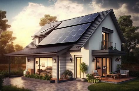 As solar energy becomes increasingly prevalent and accessible, many homeowners prefer solar systems that provide clean energy, but look good too. In this post, we analyze the "look-good" options for solar generating systems that include new solar panels that are coming out. Solar Panel House Design, Solar Panel House, Solar Panel Roof Design, Solar Panels On Roof, Concrete House Exterior, Solar Pergola, Solar Shading, Solar Shingles, Brick Roof