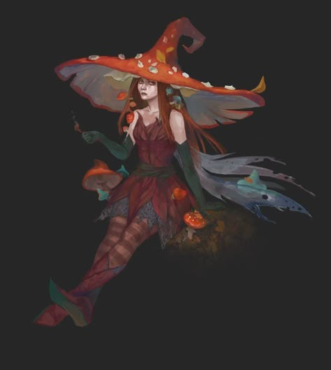 Be Serious, Mushroom Fairy, Fantasy Magic, Dnd Art, Witch Art, Wow Art, Arte Fantasy, Fairy Art, Dnd Characters