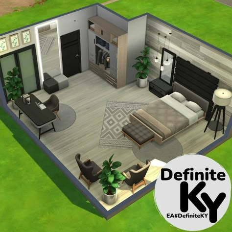 Sims Mobile Room Ideas, Modern Sims 4 Bedroom, Bedroom Inspo Sims 4, Room Ideas For Sims 4, Sims 4 Houses Bedrooms, Sims 4 House Inspo Interior, Sims 4 Inside House Ideas, Room Sims 4 Bedrooms, Cute Sims 4 Rooms