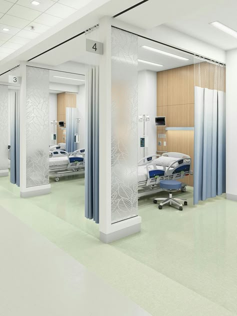 Hospital Ward, Healthcare Interior Design, Modern Hospital, Luxury Vinyl Planks, Florida House Plans, Hospital Logo, Commercial Design Exterior, Medical Hospital, Nurses Station