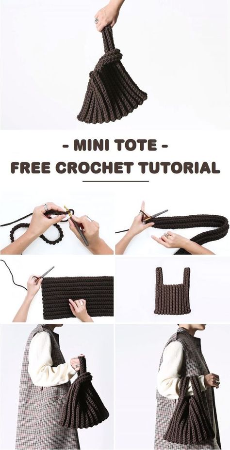 Mini Tote – Free Crochet Tutorial – Tutorials & More crochet bag ideas #crochetbagideas #crochet #crochetbag #crochetbags 4.736 Mini Bag Pattern, Bags Crochet, Diy Crochet Bag, Crochet Shoulder Bags, Free Crochet Bag, Crochet Cozy, Womens Crochet Patterns, Crochet Bag Tutorials, Crochet Bag Pattern Free