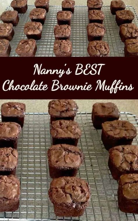 Pampered Chef Brownie Pan, Muffins Blueberry, Brownie Muffins, Diy Easy Recipes, Muffin Tin Recipes, Freezer Friendly, Yummy Sweets, Best Chocolate, Chocolate Brownies