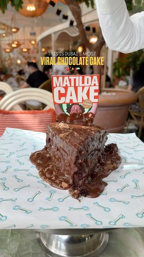 Dubai’s VIRAL Matilda Cake @parkers 🤤✨🇦🇪 This absolute beauty of a cake that’s gone viral around the world but Parker’s is where it all st… | Instagram Matilda Cake Recipe, Dubai Dessert, Dubai Cake, Matilda Cake, Chocolate Sponge, Interesting Food, Dubai Mall, Chocolate Sauce, Decadent Chocolate