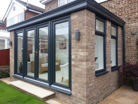 Modern Conservatory Extension, Small House Extensions, Modern Conservatory, Conservatory Extension, Orangery Extension, Flat Roof Extension, Conservatory Design, Garden Room Extensions, Patio Remodel