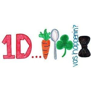 It's about one direction the carrot stands for Louis because he like carrots, the spoon stands for Liam because he's scared of spoons, the 3 leaf clover stands for Niall because he's Irish, the vas happenin? Stands for zany because he's the one who made that up ,and the black bow stands for Harry because he likes to dress up and by dress up I mean like he adds a bow to his outfit. One Direction Fotos, One Direction Fan Art, Four One Direction, One Direction Drawings, One Direction Art, One Direction Wallpaper, Direction Quotes, One Direction Quotes, One Direction Photos