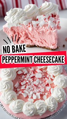 No Bake Candy Cane Cheesecake, Peppermint Cheesecake No Bake, Easy Peppermint Cheesecake, Peppermint Desserts Easy, Peppermint Cheesecake Recipes, Easy Christmas Cheesecake, No Bake Peppermint Cheesecake, Candy Cane Cheesecake, Peppermint Cheesecake Bars