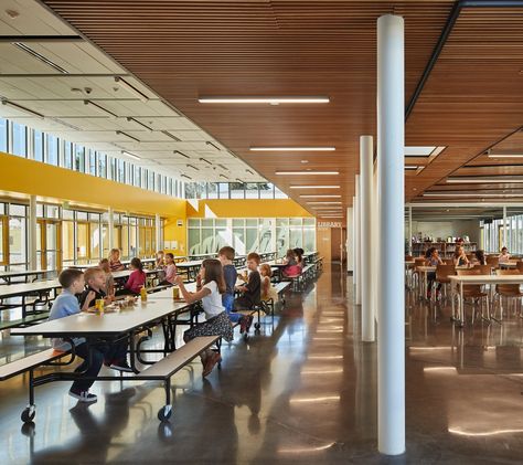 Cafeteria Architecture, Cafeteria Design, School Cafeteria, Mercer Island, Residential Architect, Outdoor Learning, Education Center, Chinese Architecture, New School Year