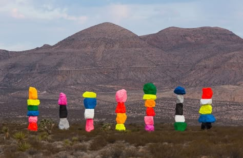 Ugo Rondinone, Seven Magic Mountains, Send In The Clowns, Public Sculpture, Land Art, Neon Colors, Public Art, Installation Art, Art Museum