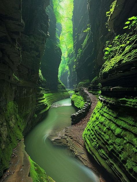 Science | Watkins Glen State Park Falls, New York 🇺🇸 | Facebook Watkins Glen State Park, Rock Waterfall, Autumn In New York, Watkins Glen, New England Travel, New York State, Magical Places, State Park, Beautiful Landscapes